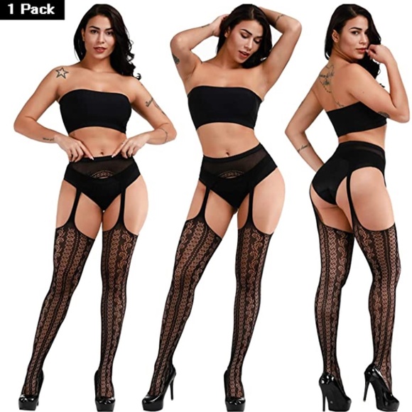 Accessories - NEW Fishnet Stockings Thigh High Attached Garter
